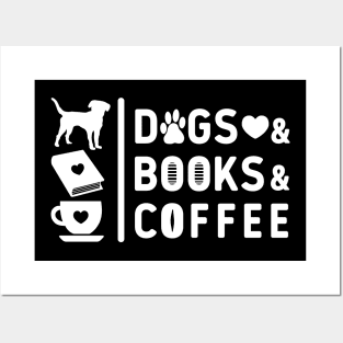 Dogs books coffee Posters and Art